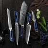 Azure VG10 Damascus Chef Knife Set with G10 Handle and Sheath