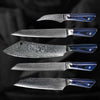 Azure VG10 Damascus Chef Knife Set with G10 Handle and Sheath