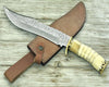 Glimmer - Damascus Bowie Knife with Bone Mosaic Handle