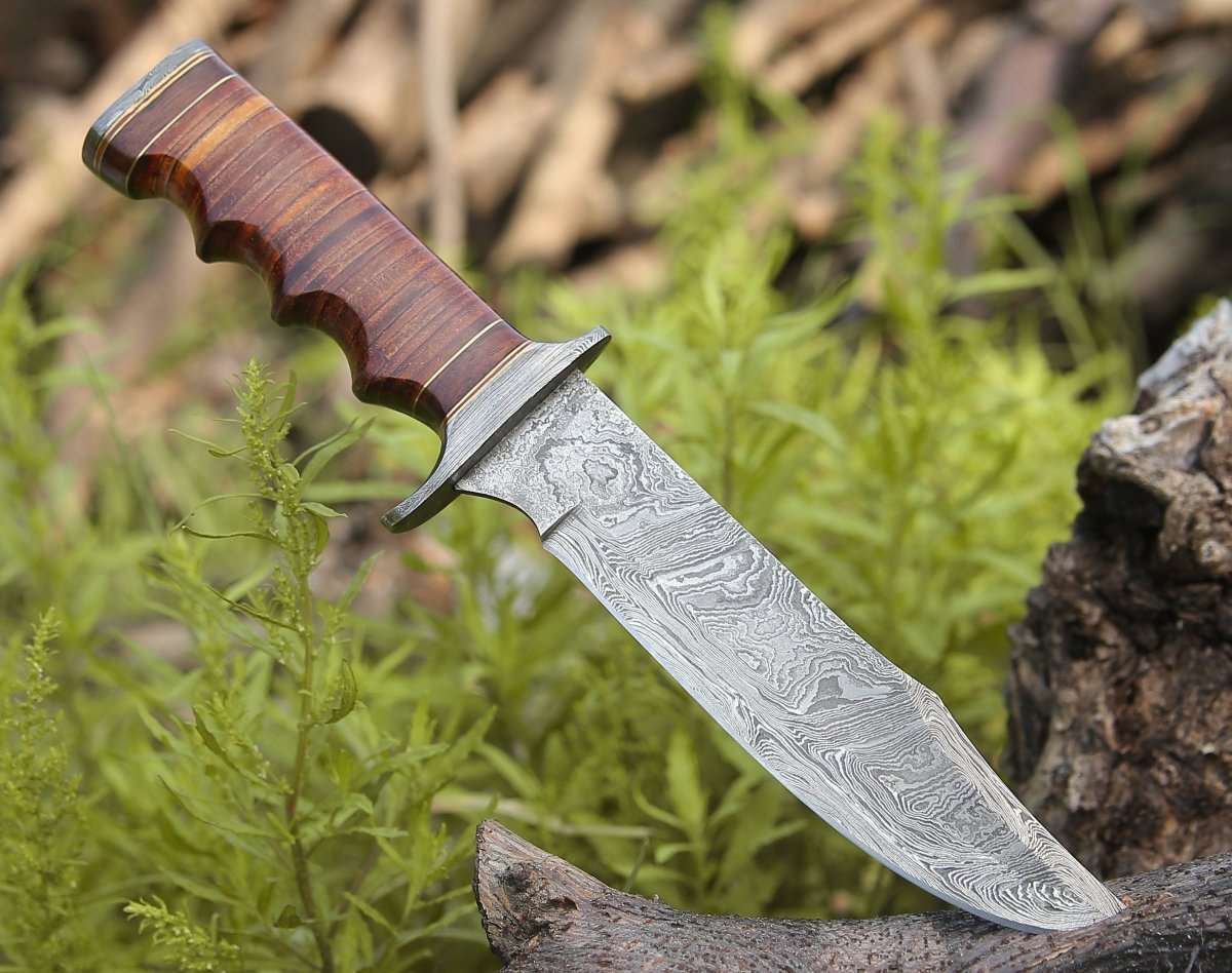 Flux Bowie Knife with Stacked Leather Handle GTFOverland