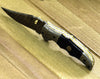 Exodus Gentleman's Folding Knife with Black Handle and Knife Sharpener
