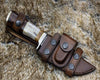 Champion Damascus Hunting Utility Knife with Exotic Rosewood and Bone Handle