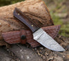 Legacy Damascus Skinning Knife with Exotic Wenge Wood Handle