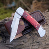 Handmade Pocket Knife with Pakkawood Handle & Sheath Personalized