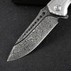 Ironbark Damascus Pocket Knife Set With Exotic Red Sandalwood Handle, Clip & Sheath