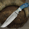 Enforcer Damascus Bowie Knife with Bone Handle