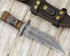 Kris Damascus Hunting Bowie Knife with Exotic Rose wood & Bone handle