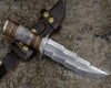 Kris Damascus Hunting Bowie Knife with Exotic Rose wood & Bone handle