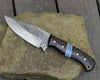 Mangler Damascus Skinnig Knife with Exotic Wenge Wood & Turquoise Handle