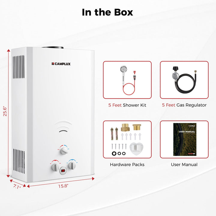 Camplux BW422 Camping Water Heater Propane