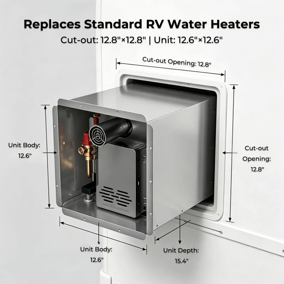 Camplux Classic 65,000 BTU RV Tankless Water Heater 2.64 GPM-White