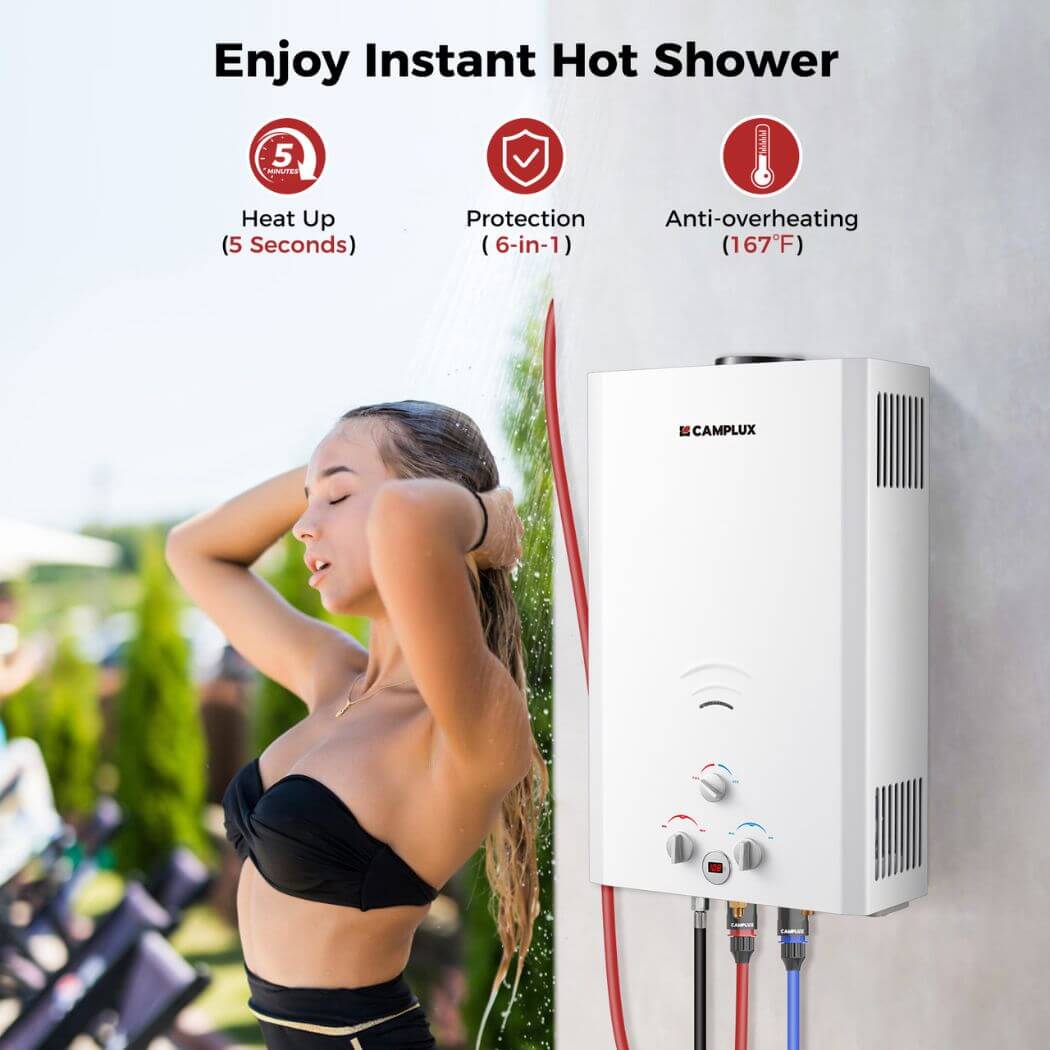Camplux BW422 Camping Water Heater Propane