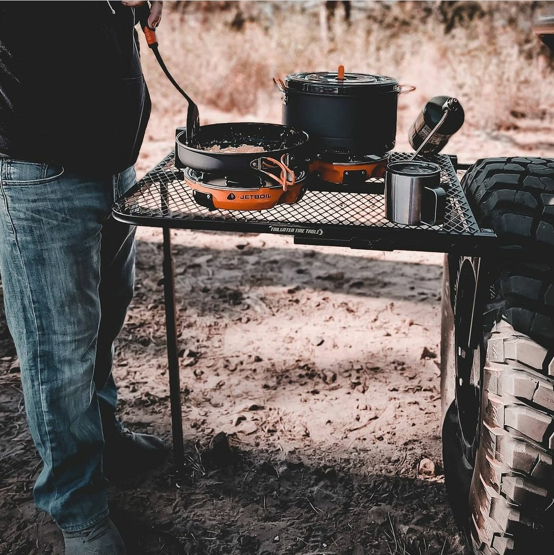 Large Steel Camping Tire Table