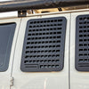 Ford E350 Passenger Side Window Molle GRIDS (Left Barn Door)