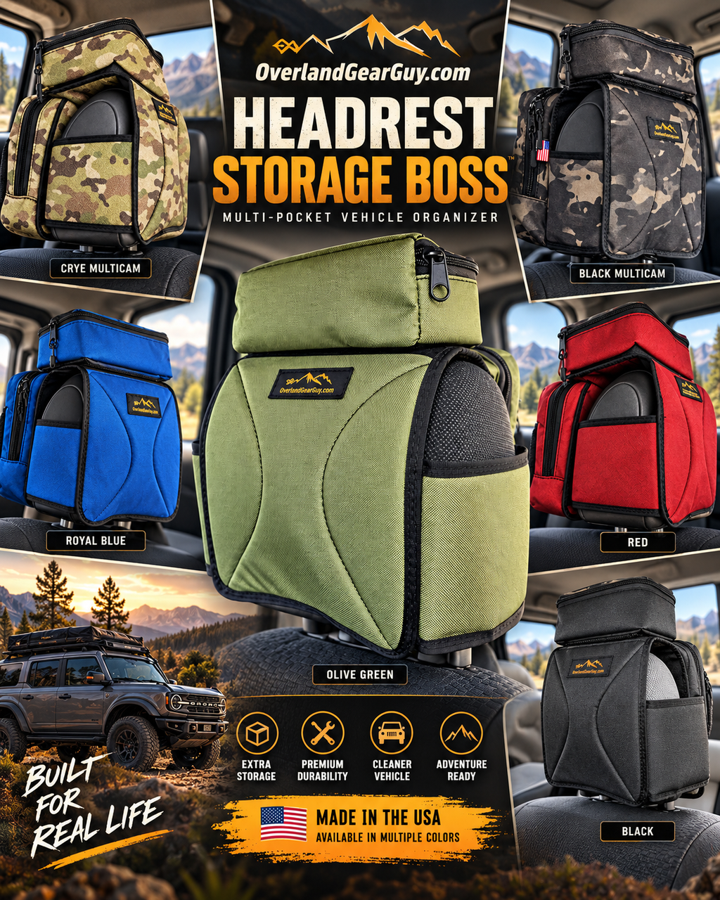 Headrest Storage Boss