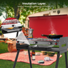 Camplux Propane Camping Stove 2 Burners & 1 Grill, 15,000 BTU Auto-Ignition