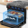 Camplux RV Stove Gas Range Oven w/ 3 Burners Cooktop 17 Inches ELITE
