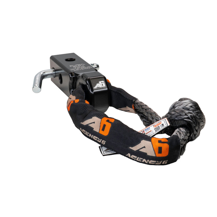 Agency 6 Soft Shackle Recovery Block with Soft Shackle &amp; Hitch Pin – 2" Receiver