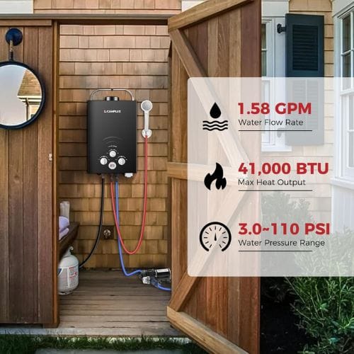 Camplux BW158BP60 Camping Water Heater With Pump Kit