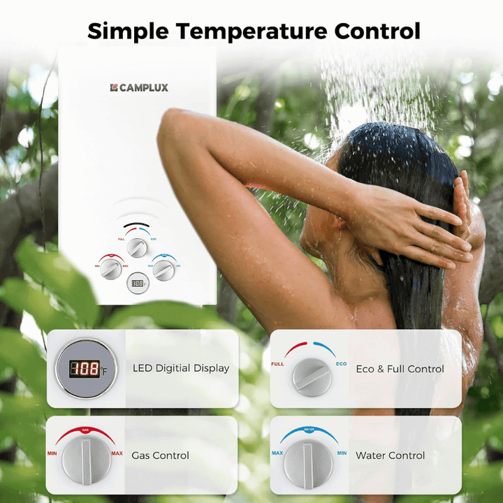 Camplux BW211 Camping Water Heater Propane