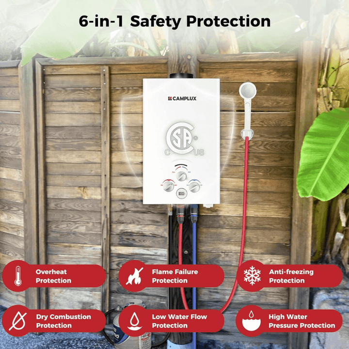 Camplux BW211 Camping Water Heater Propane