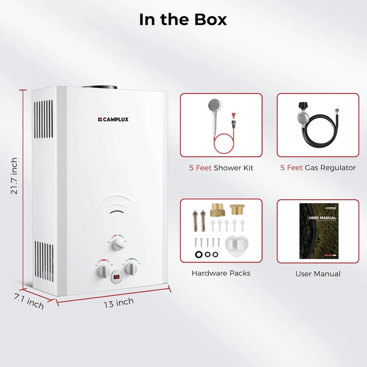 Camplux BW264 Camping Water Heater Propane