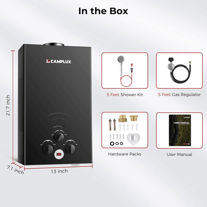 Camplux BW264B Camping Water Heater Propane