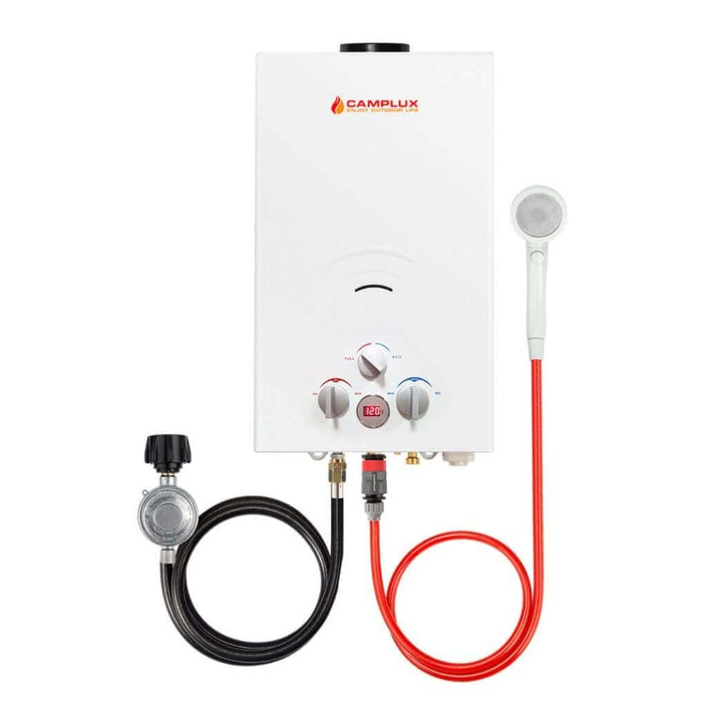 Camplux 2.64 GPM Propane Portable Gas Water Heater With Digital Display, White