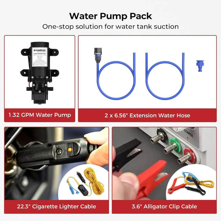 Camplux AY132GP43 Portable Propane Water Heater Pump Kit