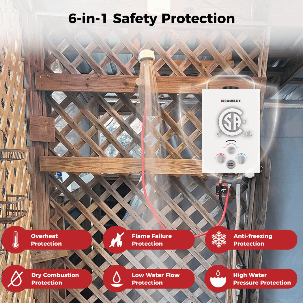 Camplux BW158 Camping Water Heater Propane