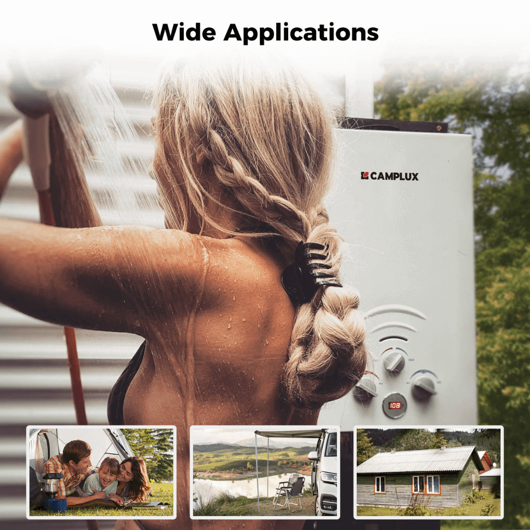 Camplux BW158 Camping Water Heater Propane