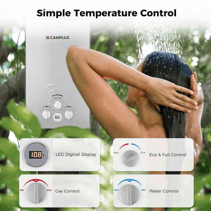 Camplux BW211G Camping Water Heater Propane