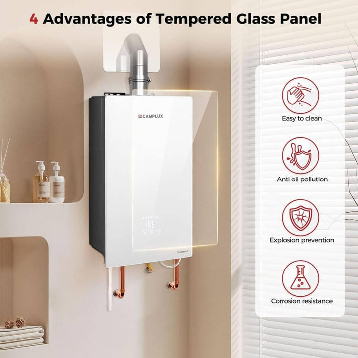 Camplux Climatech 7 Indoor Tankless Gas Water Heater 6.86 GPM | White