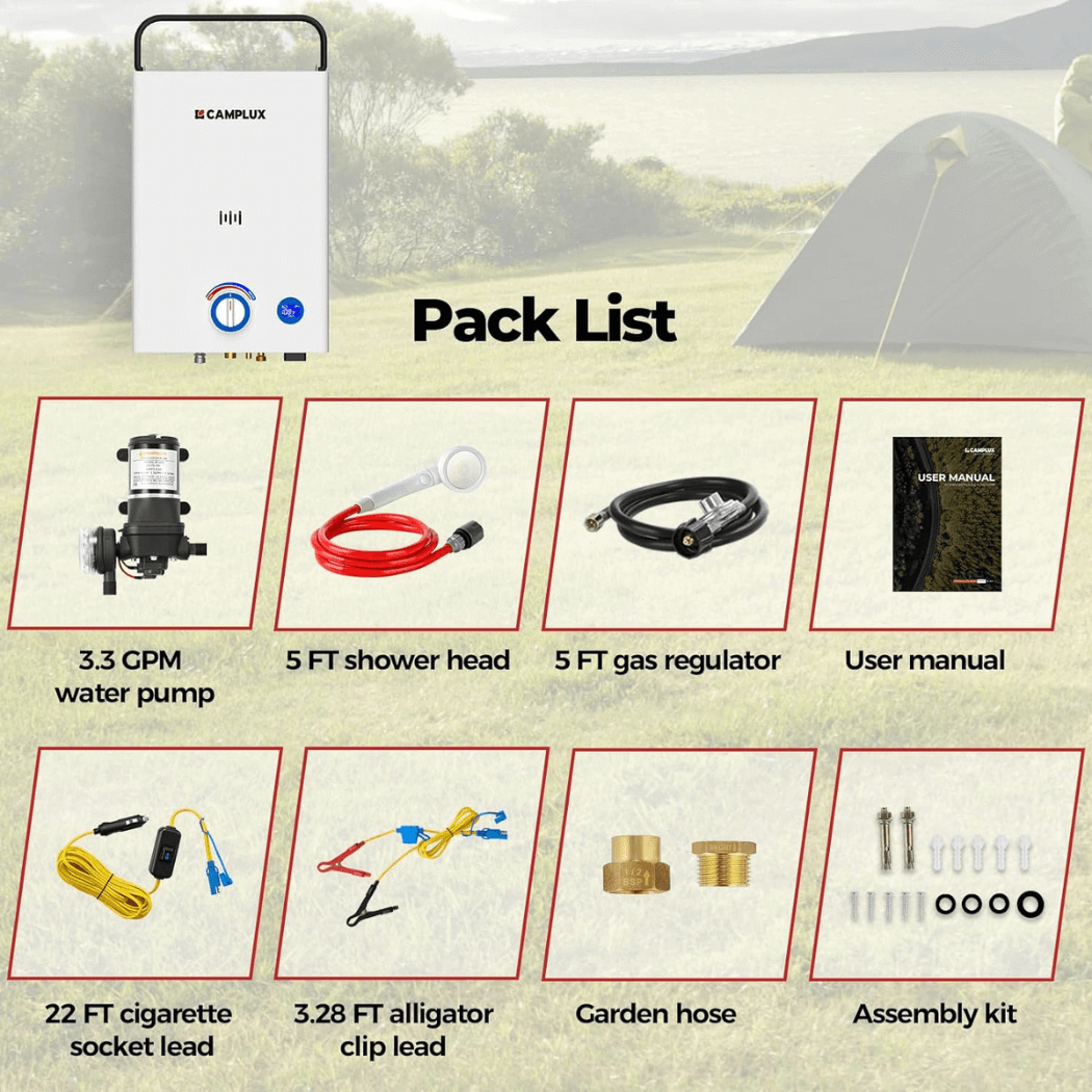 Camplux First F10 Pro LPG Camping Water Heater Pump Kit