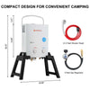 Camplux Outdoor Portable Water Heater w/ Stand & Storage Bag - White
