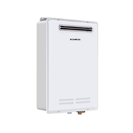 Camplux Outdoor Tankless Hot Water Heater 6.86 GPM for 3-4 Persons | White