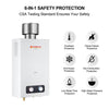 Tankless Water Heater, Camplux 2.64 GPM Outdoor Propane Gas Water Heater with 4.33" Rain Cap, Camping Shower, White