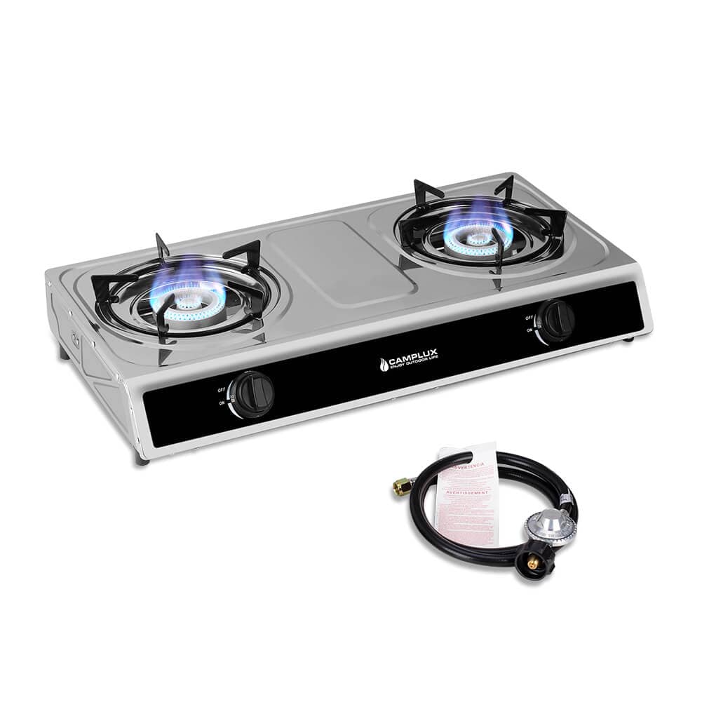 Camplux 2 Burners 19,600 BTU Outdoor Gas Stove with Auto Ignition