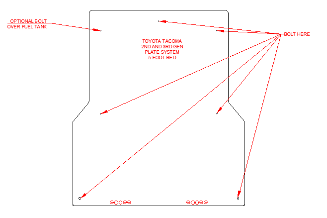 Toyota Tacoma 2005-Present 2nd and 3rd Gen. - Bed Plate System