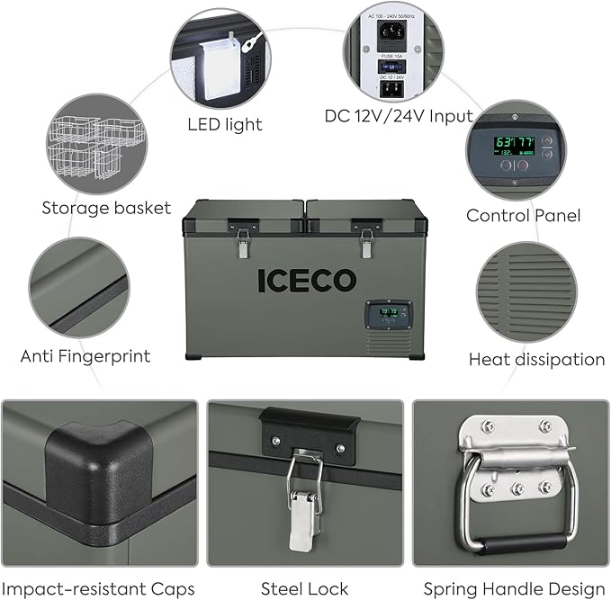 VL60 Dual Zone Metal Freezer with Cover | ICECO | 60L