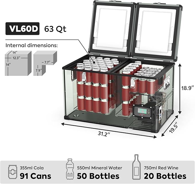 VL60 Dual Zone Metal Freezer with Cover | ICECO | 60L