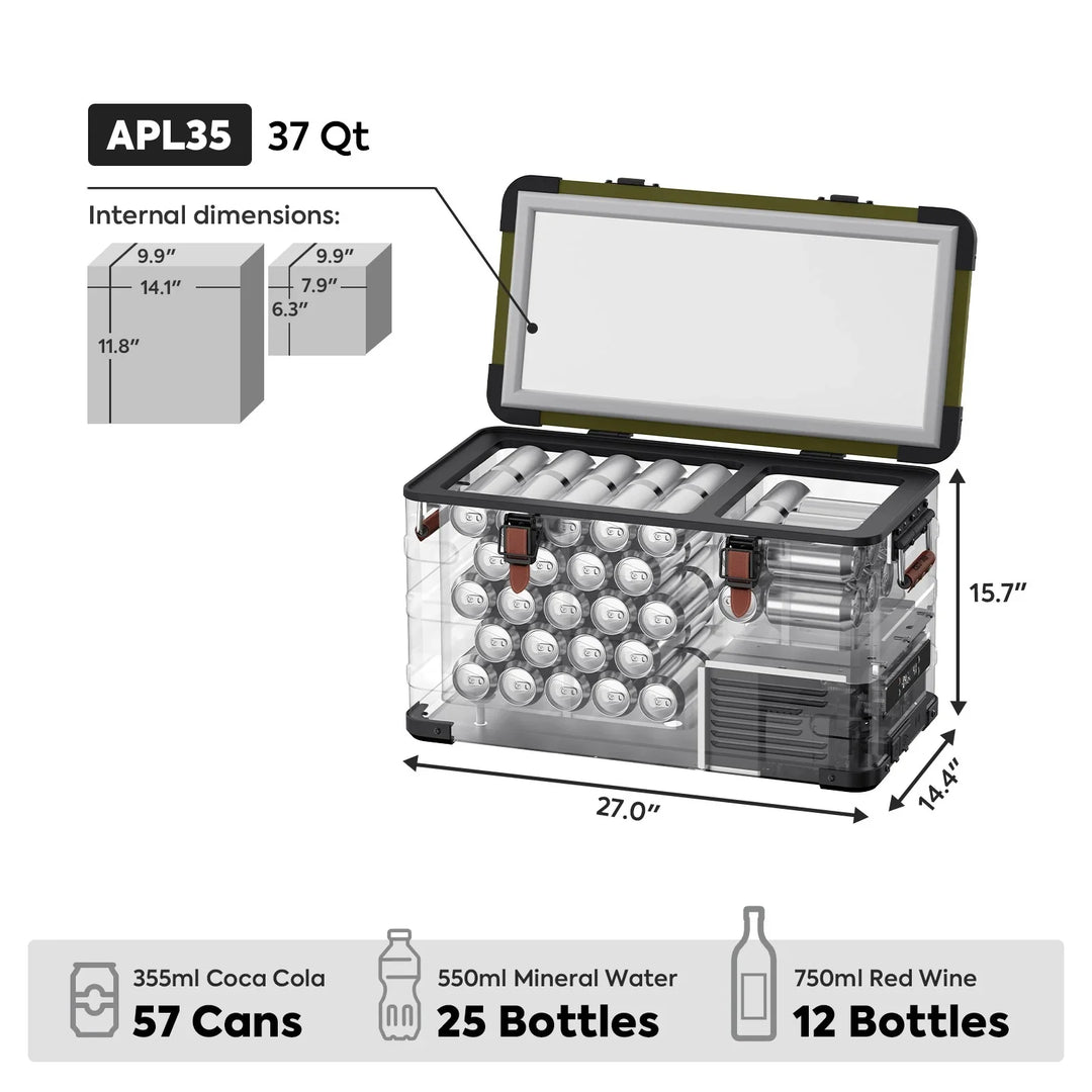 Limited Edition APL35 Dual Zone Aluminum JEEP Fridge By IceCo