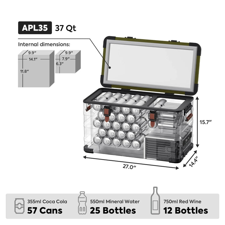 Limited Edition APL35 Dual Zone Aluminum JEEP Fridge By IceCo