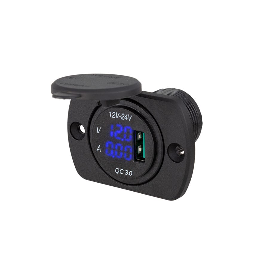 29mm Panel Mount USB + Volt Meter