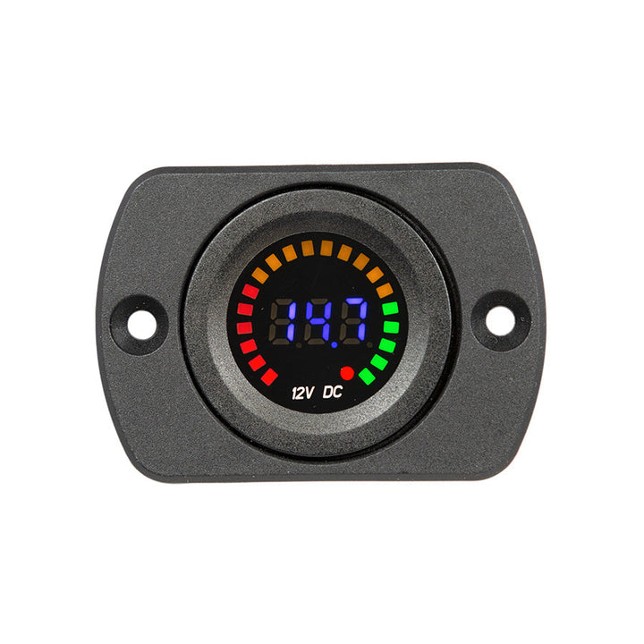 29mm Panel Mount Digital &amp; LED 12V Meter (10.5-14.7V)