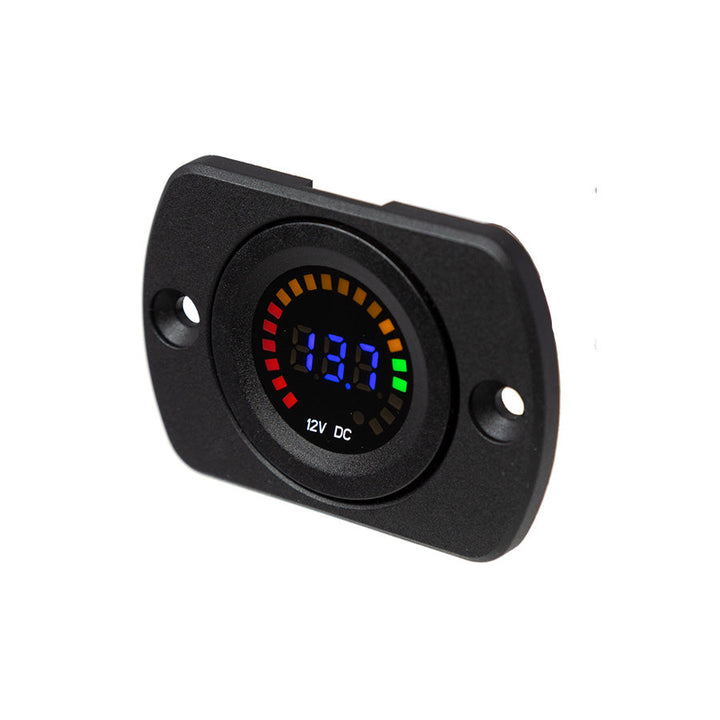 29mm Panel Mount Digital &amp; LED 12V Meter (10.5-14.7V)