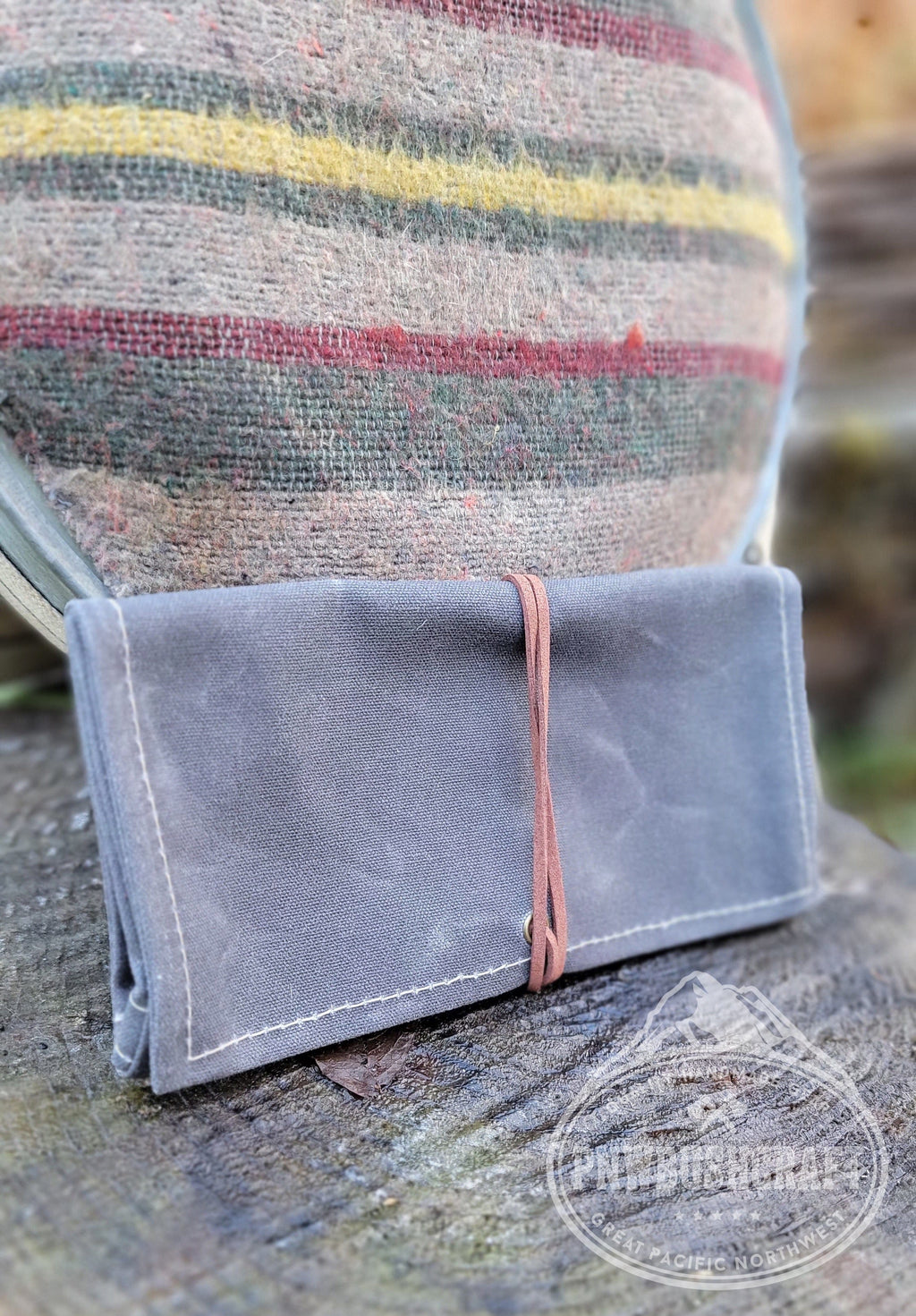 Handy Canvas Roll Up Pouch with Leather Cord