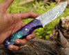 Arcane Handmade Custom Damascus Knife with Resin Handle