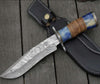 Giga Hunting Knife with Bone & Stacked Leather Handle
