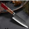 Alpha Chef Knife Damascus Bunka Knife with Exotic Olive Wood & Resin Handle